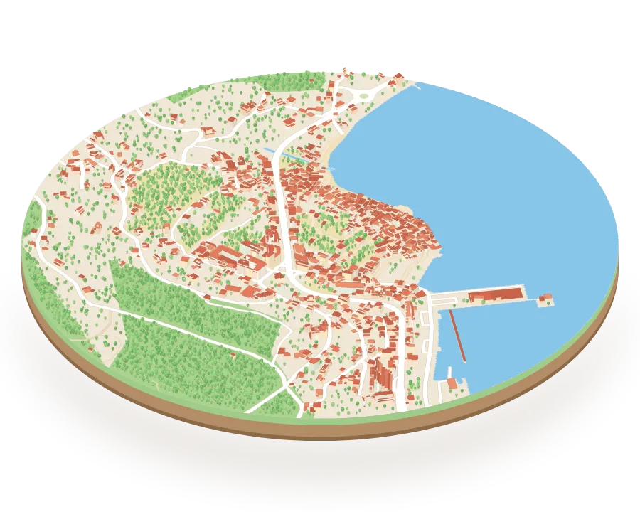 Maqueta 3D de Combarro